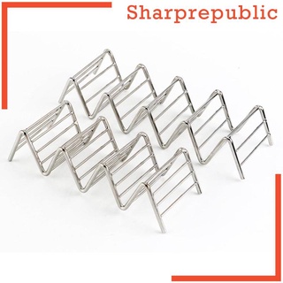 [SHARPREPUBLIC] Wave Shape Stainless Steel Mexican Food Rack Stand Shell Taco Holder Display