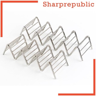 [SHARPREPUBLIC] Wave Shape Stainless Steel Mexican Food Rack Stand Shell Taco Holder Display