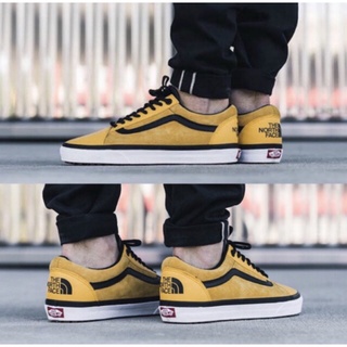 Vans x north face สีขาว/สีเหลือง พร้อมส่ง 37-44 รุ่นขายดี แถมกล่อง สินค้าถ่ายจากงานจริง