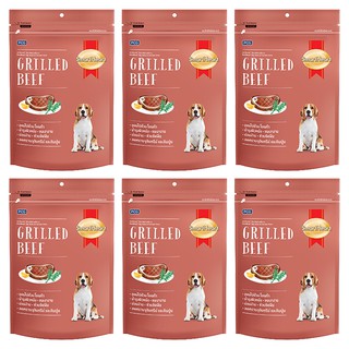 ขนมสุนัข Smartheart Dog Treat Grilled Beef Flavor 100g (6 bags) ขนมสุนัข รสเนื้อย่าง 100 กรัม (6 ห่อ)