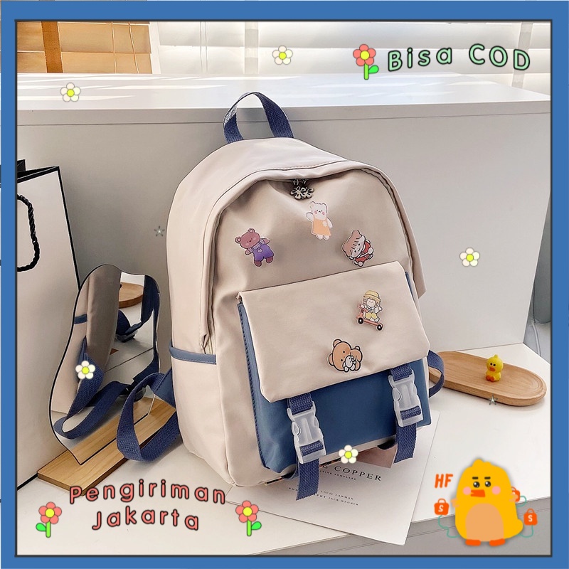 Hf P2977 1KG FITS 3PCS นําเข้าผู้หญิง & 39;S แฟชั่นกระเป๋าเป้สะพายหลัง STYLISH KOREAN BAGPACK STREET