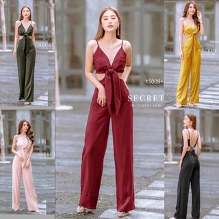 hbstation.shop เสื้อผ้าผู้หญิง Jumpsuit สีเขียวขี้ม้า ชมพู แดง เหลือง พร้อมส่ง