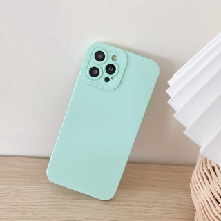 เคสโทรศัพท์มือถือ ป้องกันกระแทก สีเขียวมิ้นท์ สําหรับ iPhone 13 12 11 X 8 7P