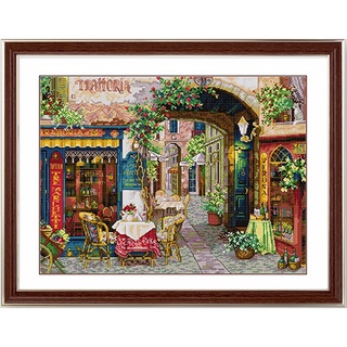 ชุดปักครอสติชพิมพ์ลาย คาเฟ่ อิตาลี เวโรนา (Verona cafe cross stitch kit)