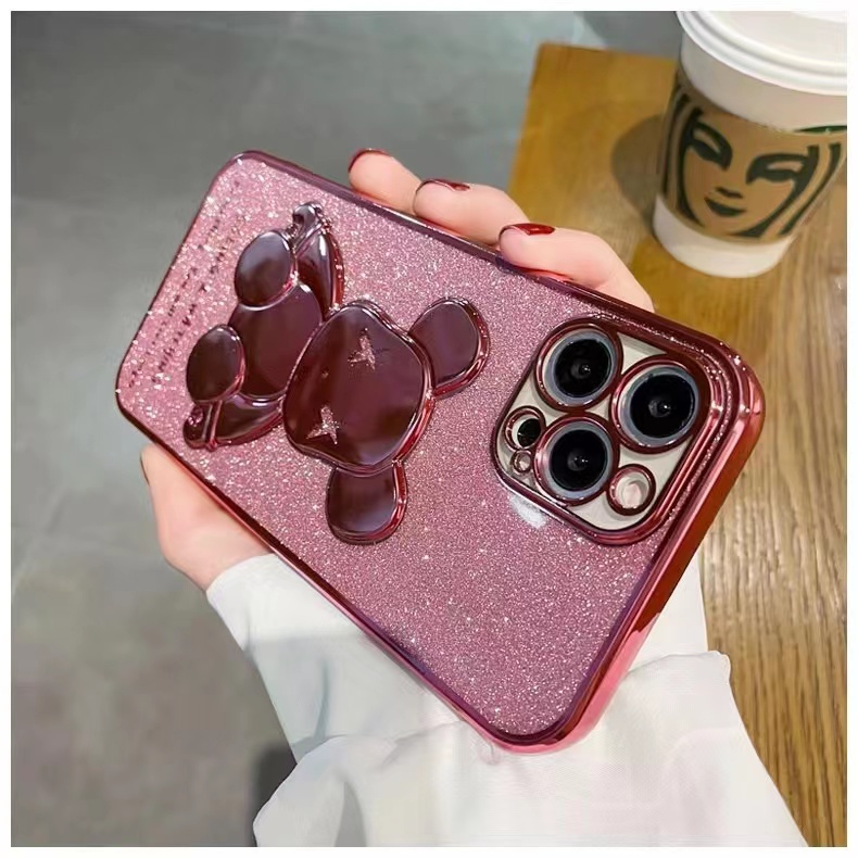 ส่งจากไทย เร็ว1-2วัน เคสโทรศัพท์ Case Oppo Reno7z Reno8z A57 4G A57 5G  A77 A77s Reno5 A15 หมีกากเพชร สวยหรู