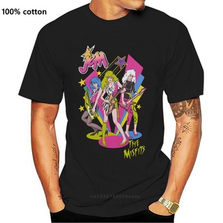 [S-5XL] เสื้อยืด พิมพ์ลาย Jem And The Holograms The Misfits Playing Retro สีดํา แฟชั่นฤดูร้อน สําหรับผู้ชาย ผู้ใหญ่