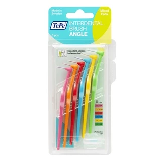 TePe Angle Interdental Brushes แปรงซอกฟัน เทเป้ อินเทอร์เด็นทัล บลัช (แพ็ค 6 ชิ้น/ขนาด)