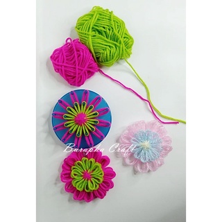 บล๊อกทำดอกไม้ 12 แกน พร้อมเข็มร้อยไหมพรม  Flower  Loom , Easy Knit Loom  12 pin