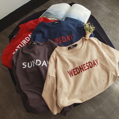 เสื้อยืด / เสื้อยืด SUNDAY MONDAY TUESDAY WEDNESDAY THURSDAY FRIDAY SATUDAY