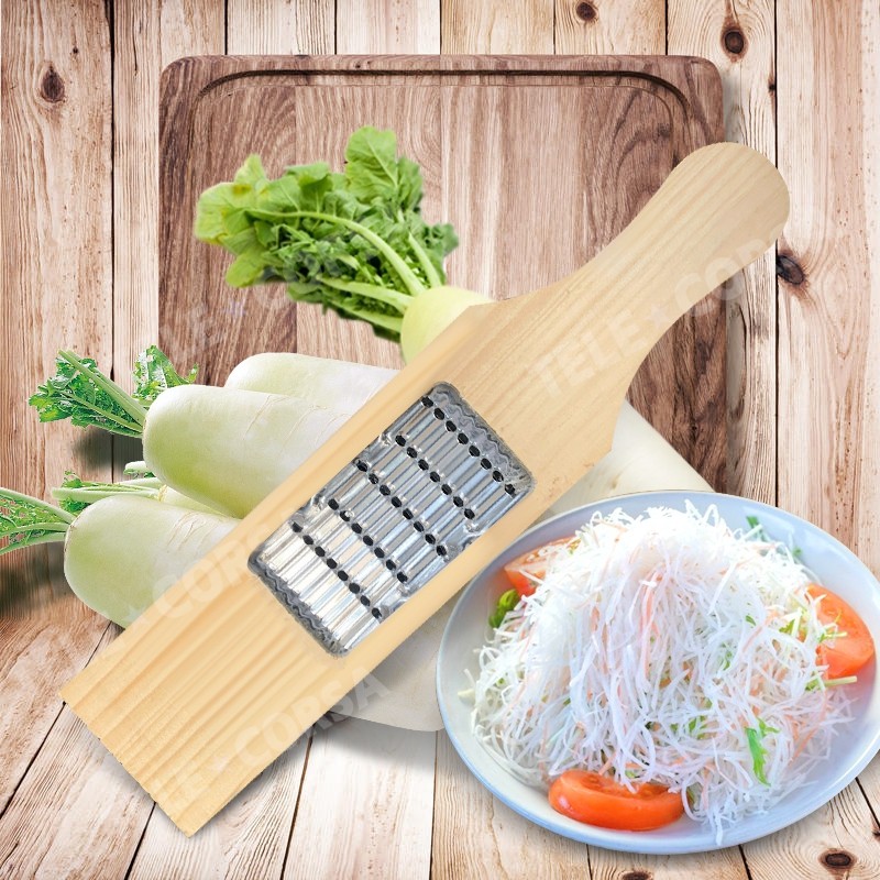 ที่ขูดผัก/ผลไม้ ที่ขูดแครอท  ที่ขูดหัวไชเท้า  อุปกรณ์ครัว  รุ่น Radish-slicer-wooden-02b-T10