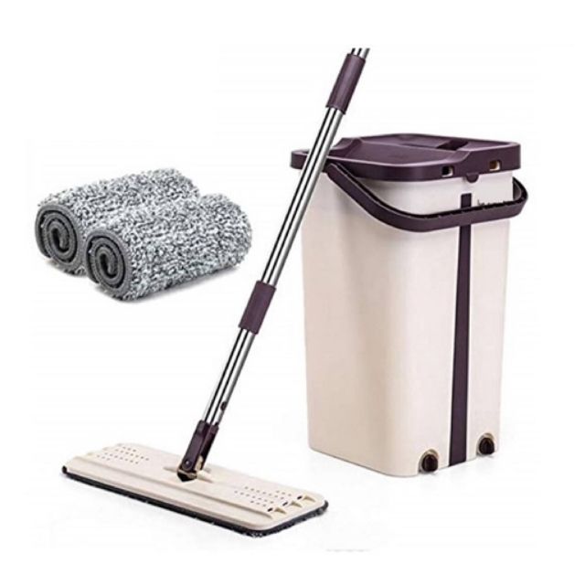 Easy Squeeze Mop พร้อมผ้าไมโครไฟเบอร์ 2 ผืน