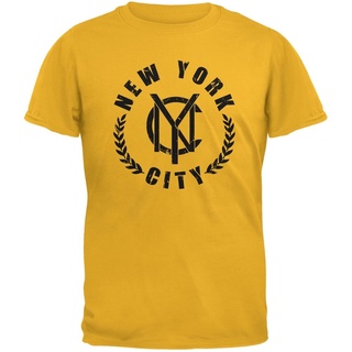 GILDAN ใหม่ เสื้อยืด ลายตราสัญลักษณ์ Nyc สีทอง แฟชั่นฤดูใบไม้ผลิ และฤดูร้อน DiyS-5XL