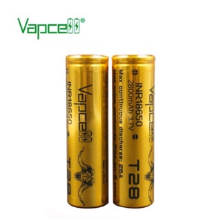 ถ่านชาร์จ18650 2800mAh ได้ถ่าน2ก้อน Vapcell T28 แถมฟรีกระเป๋าใส่ถ่าน