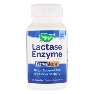 เอนไซม์ ช่วยย่อยนม Natures Way, Lactase Enzyme Formula, 100 Capsules