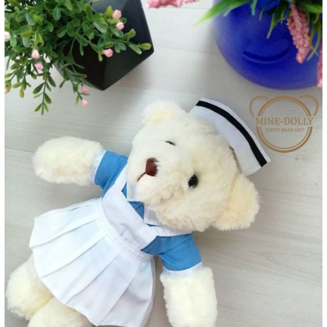 ฟรี!ติดชื่อ ตุ๊กตาพยาบาลTeddy​ bear​ nurse gift​ นักเรียนพยาบาล ของขวัญรับหมวก​ ขนาด 12 นิ้ว/16นิ้ว/26นิ้ว  พร้อมจัดส่ง ราคา ถูกที่สุด ดีลบีเคเค แกลเลอรีภาพที่ 3