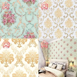💋พร้อมส่ง wallpaper 45 ซม. x 10 เมตร วอลเปเปอร์ สติ๊กเกอร์ติดผนัง มีกาวในตัว ติดเองได้