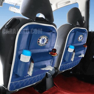 กระเป๋าหลังเบาะรถ หนัง PVC เชลซี Chelsea FC ลิขสิทธิ์แท้ (Chelsea 02 PVC) #เก็บของหลังเบาะ