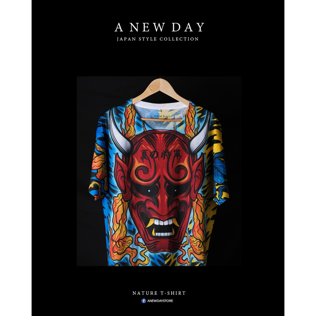 A NEW DAY 132  เสื้อญี่ปุ่นแนวลายสัก Tattoo ลาย ยักษ์ โอนิ Oni Cross ตรุษจีน