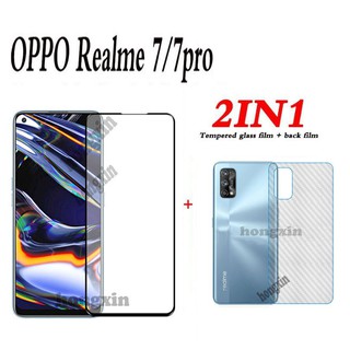 ( 2 In1 ) ฟิล์มกระจกนิรภัยสําหรับ Oppo Realme 7 Pro 7 I X7 Pro C11 C12 C15 C17 6 I 5 I / 5S 6 Pro V3 V5 V11 V15 5 G Realme Nar 30A