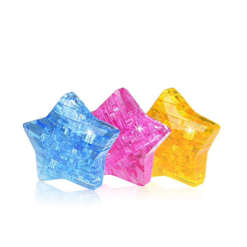 Lucky Star Shape 3D คริสตัลปริศนาเด็กจิ๊กซอว์ประกอบของเล่นสําหรับเด็กสาวคริสต์มาสของขวัญ