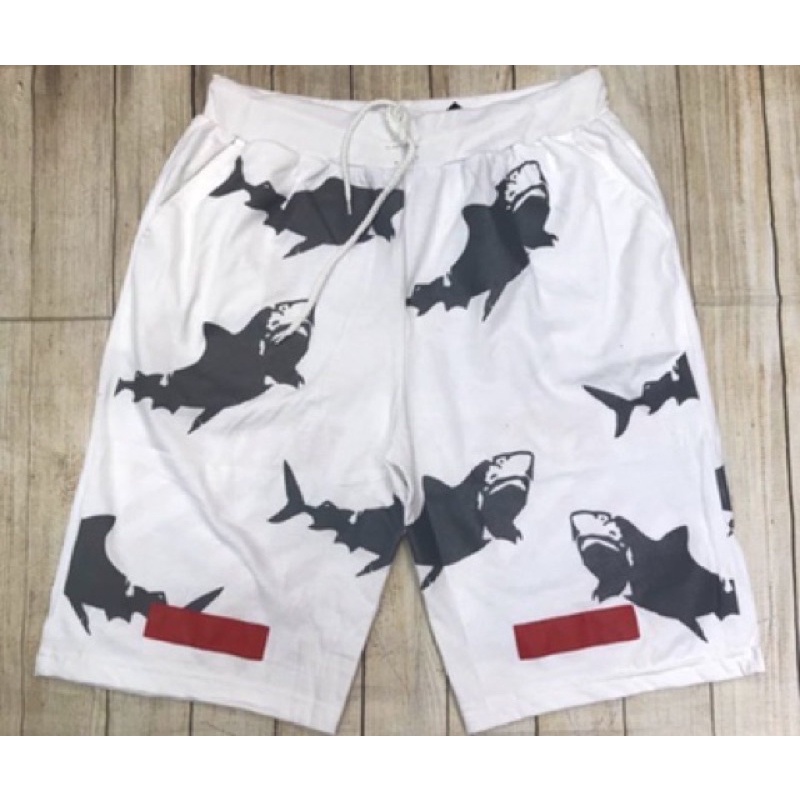ขาสั้นฉลาม offwhite ผ้าcotton ใส่สบาย มีกระเป๋าข้าง  #1