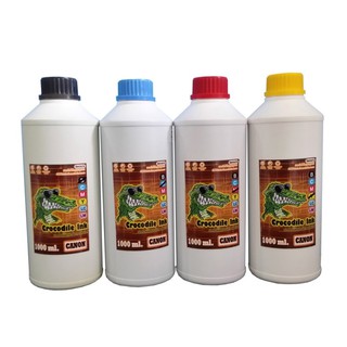 Canon Crocodite ink หมึกเติมTank สำหรับเครื่อง Canon ทุกรุ่น 4 ขวด1000ml/ขวด (Black/Cyan/Maganta/Yellow)