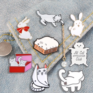 Funny Cat Enamel Pin Custom Cute Fat Box Butt Kitty Badge  Brooches for Girls Clothes Bag Jewelry Gift Animal Lapel Pins