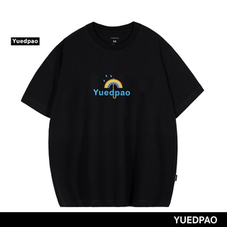 Tshirtคอลูกเรือcrew neckYuedpao ยอดขาย No.1 รับประกันไม่ย้วย 2 ปี ผ้านุ่ม เสื้อยืดเปล่า เสื้อยืด Oversize Black ame rain