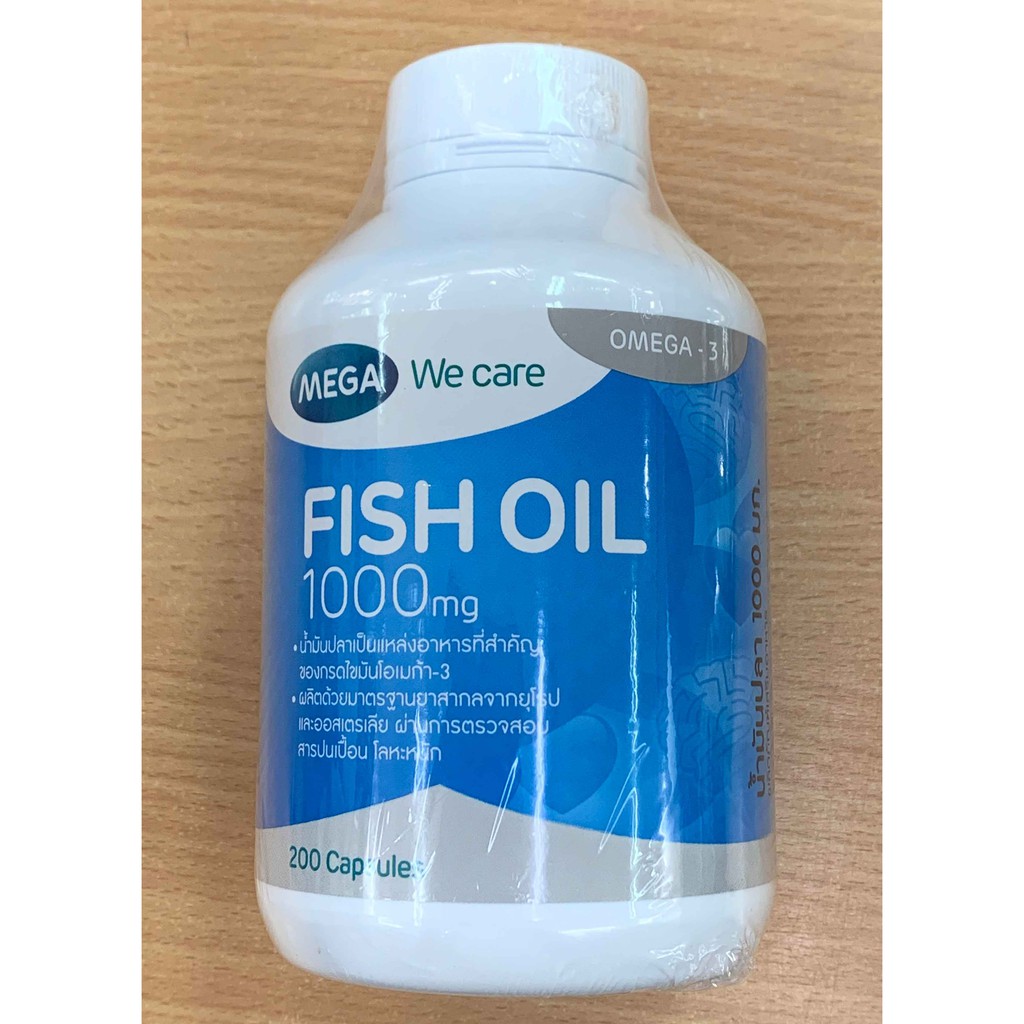 Mega fish oil 1000 mg 200 capsules เมก้า น้ำมันปลา
