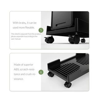 Orico ABS คอมพิวเตอร์ CPU ขาตั้งล้อที่มีเสถียรภาพแนวตั้งสําหรับกรณีคอมพิวเตอร์ PC Tower กันน้ําความร้อน Hollow Design