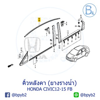 **อะไหล่แท้** คิ้วหลังคา ยางรางน้ำหลังคา HONDA CIVIC12-15 FB