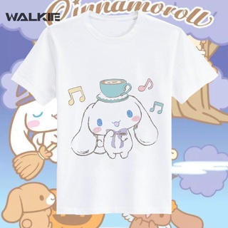 เสื้อยืดแขนสั้นลำลอง พิมพ์การ์ตูนอะนิเมะ Cinnamoroll Kawaii น่ารัก สไตล์สาวญี่ปุ่น เสื้อยืดผ้าฝ้าย-3