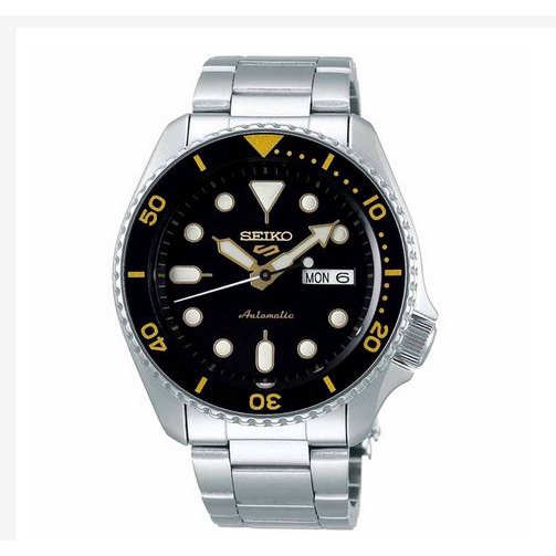 seiko 5 sport automatic นาฬิกาข้อมือผู้ชาย สายสแตนเลส รุ่น srpd57k1 ดำทอง
