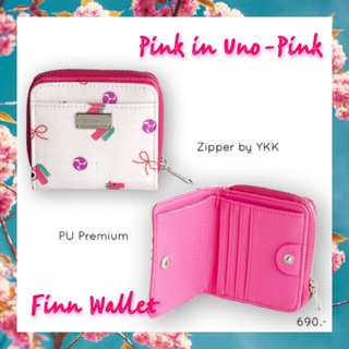 กระเป๋าสตางค์ ใบสั้น แบรนด์ PAZZAPORN รุ่น Finn ลาย uno-pink สี pink