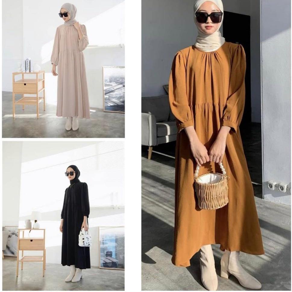 M3h2 [ZK] ชุดสตรี / LAURA DRESS / MIDI GAMIS DRESS / MIDI DRESS GAMIS / LATEST WOMENS GAMIS E97