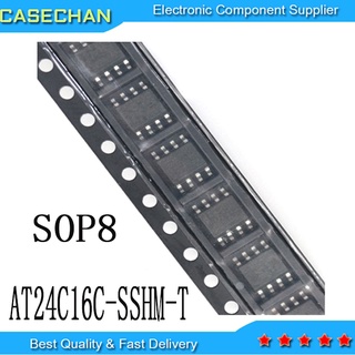 ชิ้นส่วนอิเล็กทรอนิกส์ 16 ซม. AT24C16 SOP8 64Kbit EEPROM AT24C16C-SSHM-T