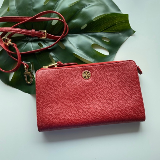 Tory Burch Brody Pebbled Wallet Crossbody Bag size  L *  H | Shopee  Thailand