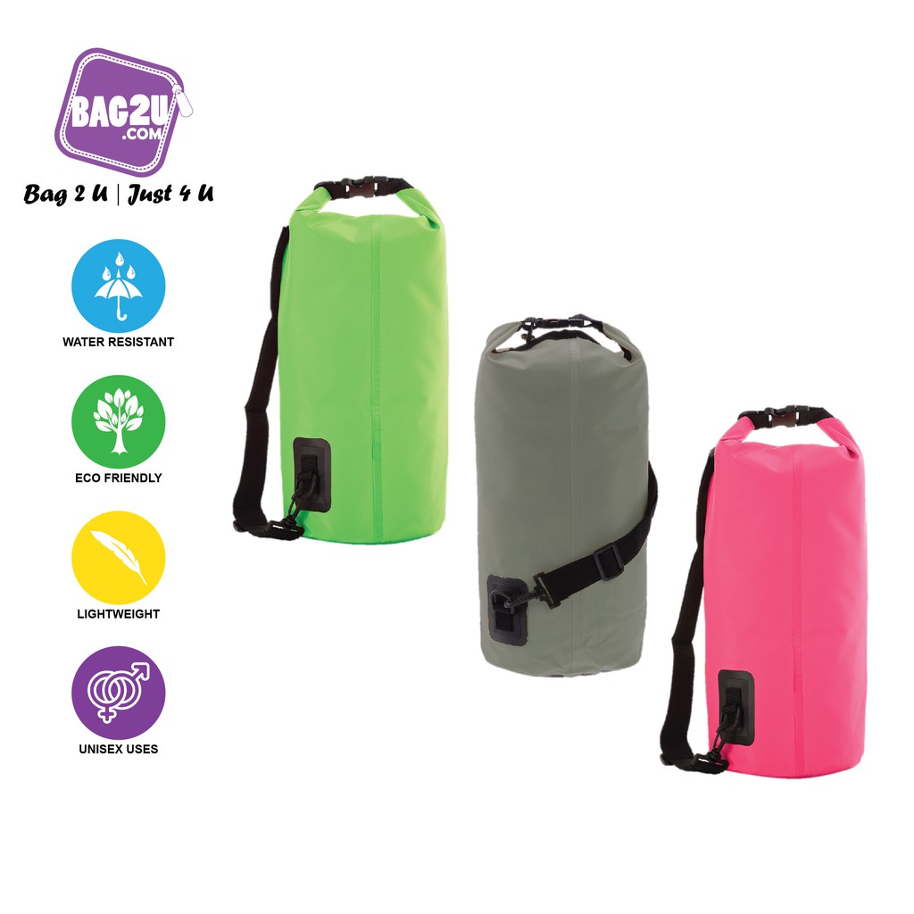 Bag2u WATERPROOF Dry Bag 10 Liter Sling Dry Bag Travel Outdoor Sports