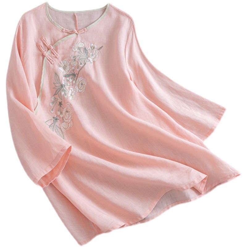 Lotus FASHIONSHOP เสื้อเบลาส์ ปักลาย สไตล์วินเทจ พลัสไซซ์ สําหรับผู้หญิง CAL1371 - คอลเลกชันใหม่ - รูปที่ 7