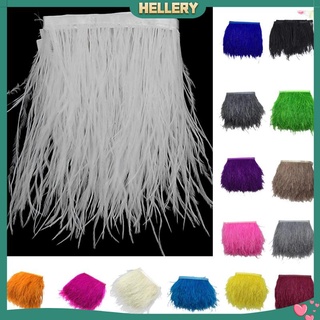 [Hellery] ขอบขนนกกระจอกเทศ ขนาด 9-15 ซม. สีขาว สําหรับตกแต่งเสื้อผ้า งานฝีมือ