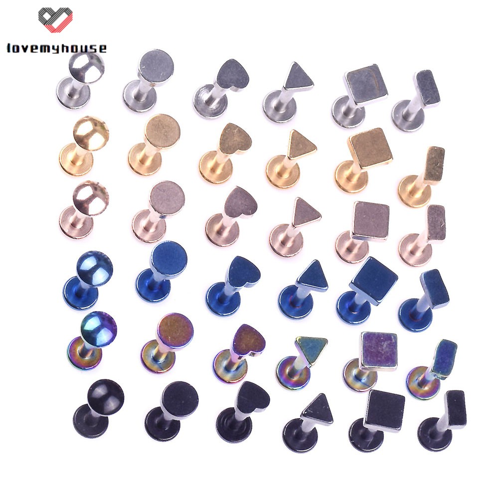 1 Pair Women Body Piercing Jewelry Lady Lip Nail Piercing Studs Thread