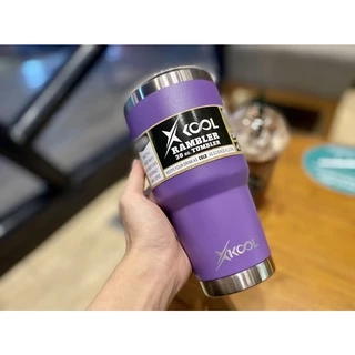 Xkool แก้วขนาด 30Oz สีพื้นเก็บอุณหภูมิความเย็น,ร้อน เป็นสแตนเลส 304 Free!!ยางลองแก้วไม่มีไอน้ำเกาะ