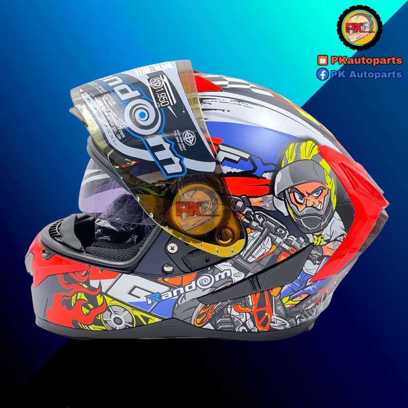 หมวกกันน็อคเต็มใบ INDEX RANDOM DEMON แว่น2ชั้น