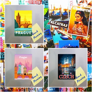 แม่เหล็กติดตู้เย็น เช็ก ปราก 2×3 นิ้ว ของที่ระลึก ของฝาก Souvenir Fridge magnet Czech Prague Vintage SET A 2x3"