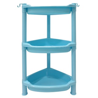 🚚💨พร้อมส่ง!! ชั้นเข้ามุมพลาสติก 3 ชั้น สีฟ้า Plastic Corner Shelf 3-Tier Light Blue Color