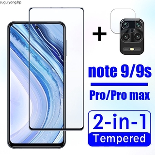 2 in 1 ฟิล์มกระจกนิรภัยกันรอยหน้าจอ กันเลนส์กล้อง สําหรับ Xiaomi POCO X3 nfc Note 10 Pro Lite Redmi 6 7 8 6A 7A 8A 9A 9C K30 Ultra Note 6 7 8 8T 9 9S Pro Xiaomi กระจกนิรภัย