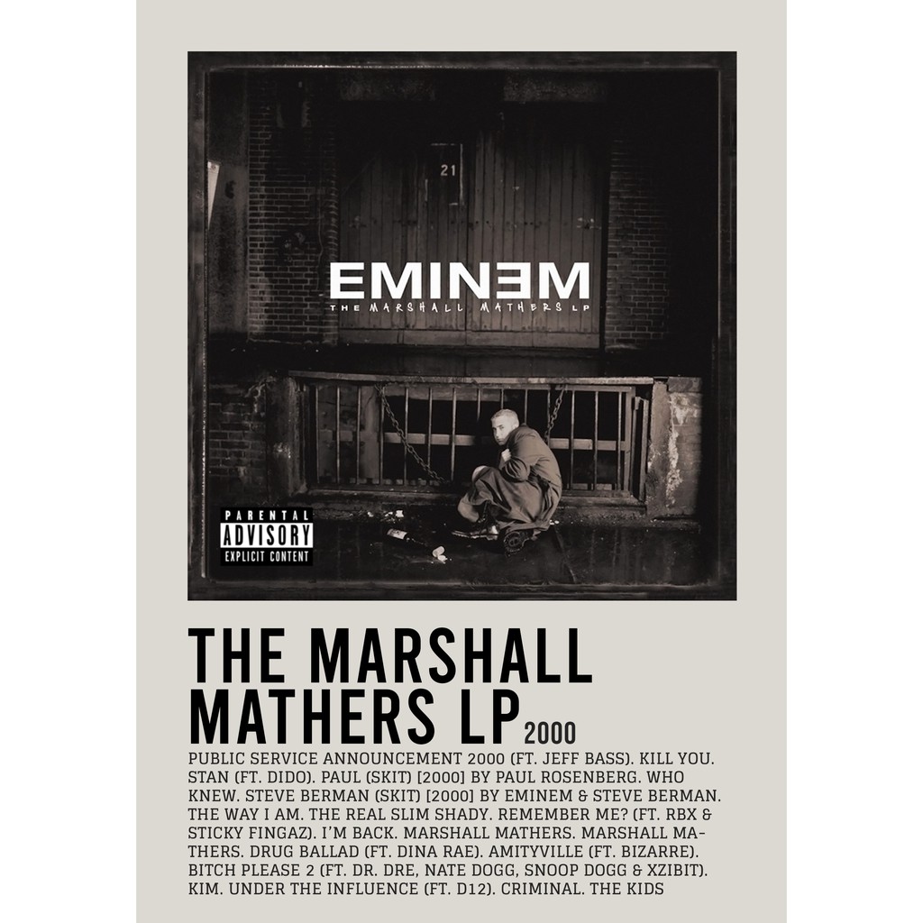 Aesthetic Poster Wall The Marshall Mathers LP อัลบั้มโดย eminem rapper อันโด่งดัง