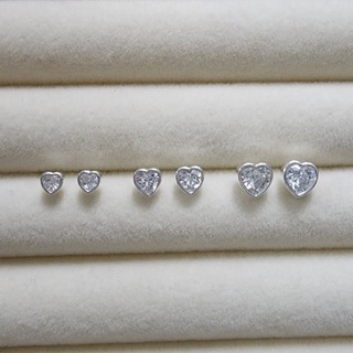 Me.phenomenal : cz bold heart / ต่างหู (silver925/เงินแท้925)
