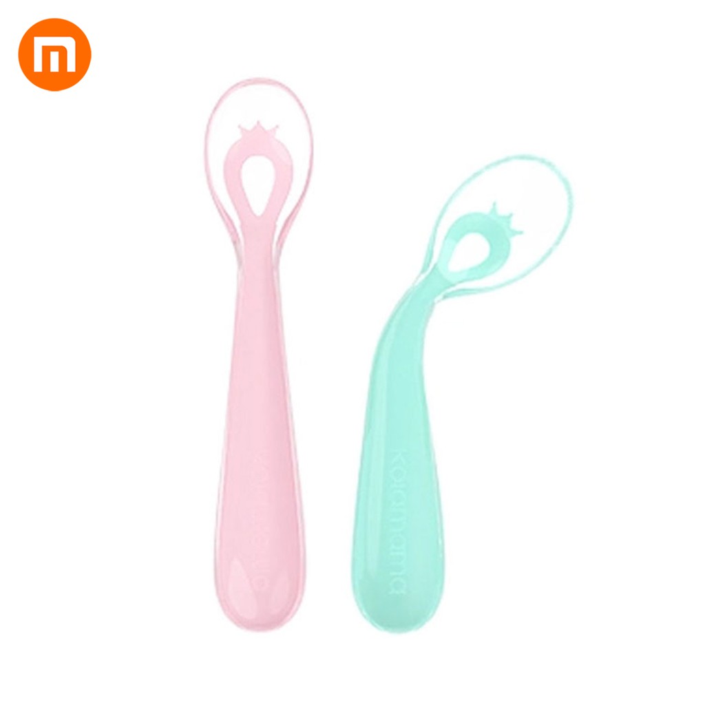 Xiaomi Silicone baby spoon ช้อนใส่อาหาร·ช้อนซิลิโคนทารก + ช้อนสแตนเลส