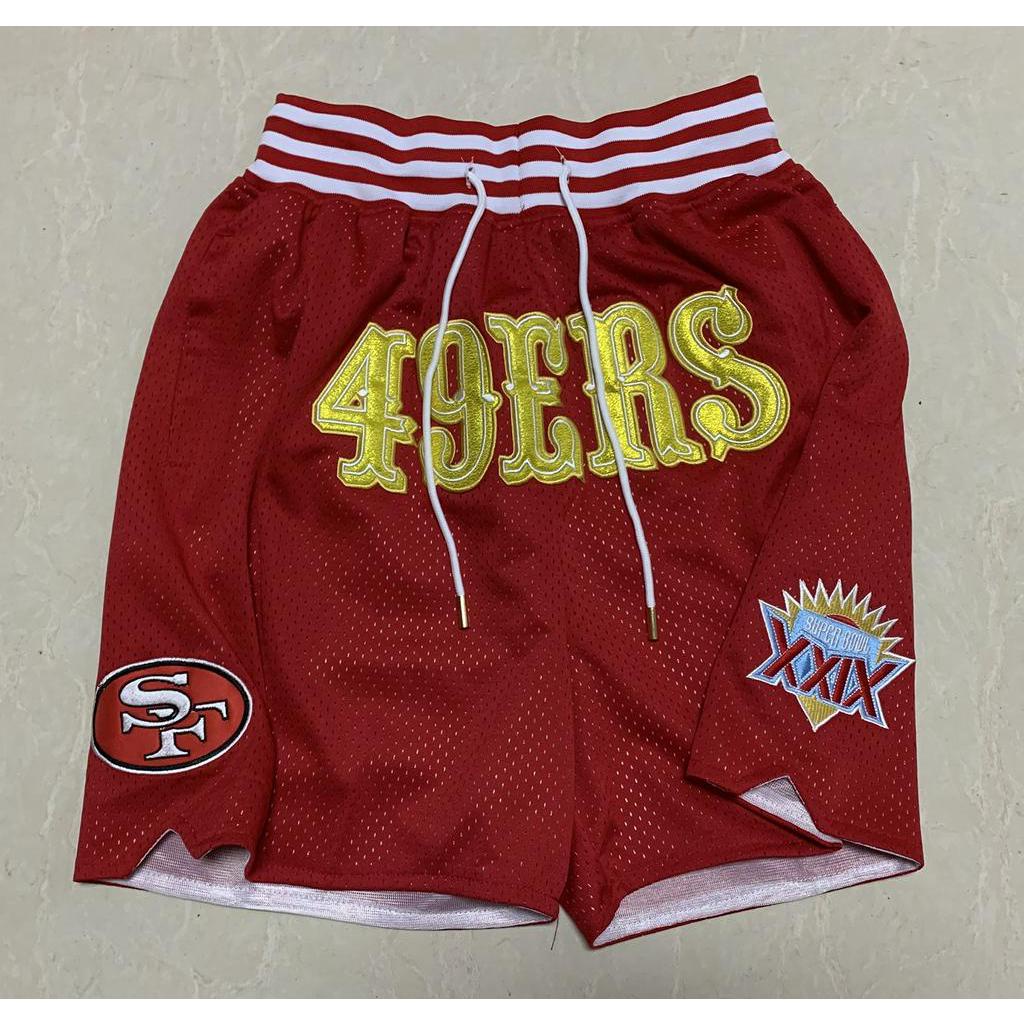 กางเกงกระเป๋า San Francisco 49ers สําหรับผู้ชาย Just Don NFL Shorts - สีแดง